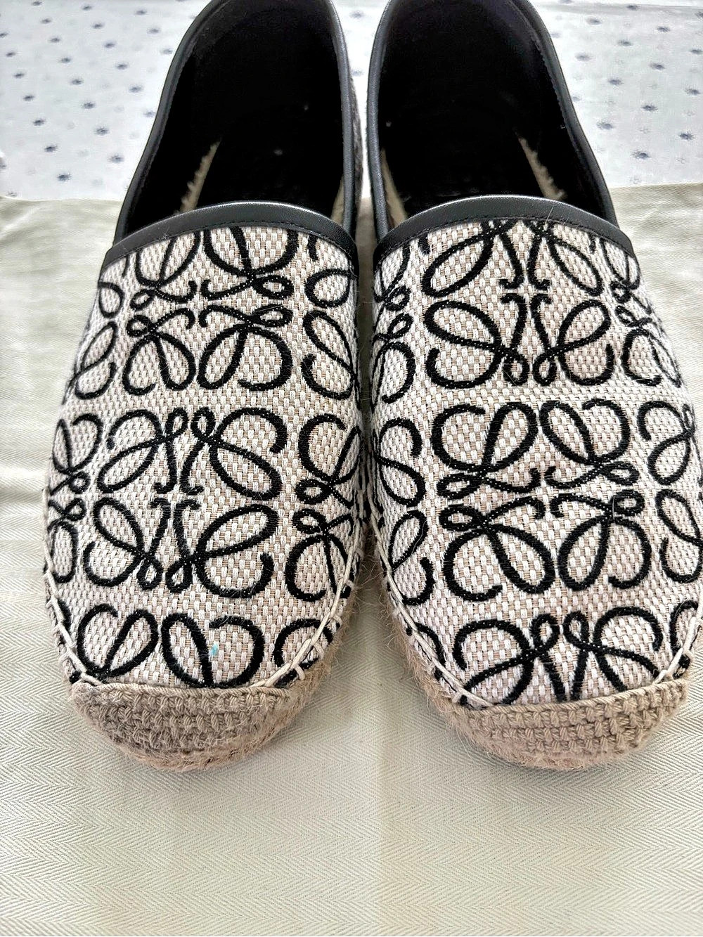 Anagram Canvas Espadrilles Black & White EU 39